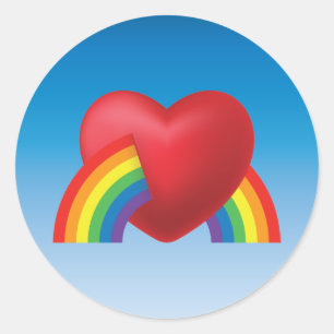 Sticker Retro Puffy Heart et Rainbow des années 80