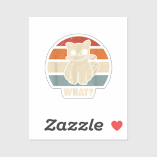 Sticker Rétro Quel Chat Couteau Miaou Kitty Drôles de Chat