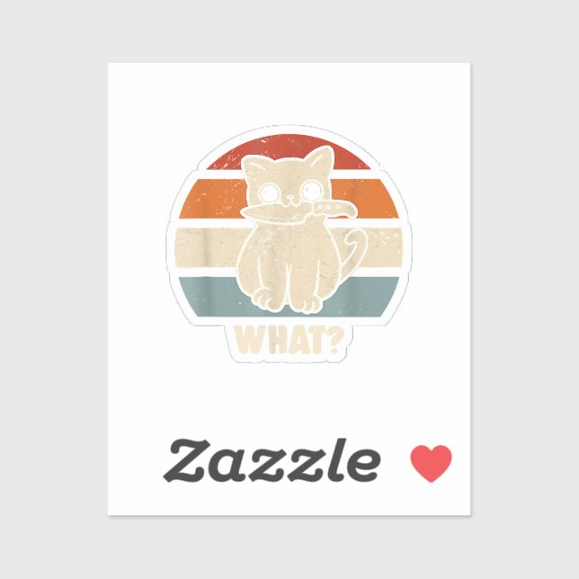 Sticker Rétro Quel Chat Couteau Miaou Kitty Drôles de Chat (Feuille)