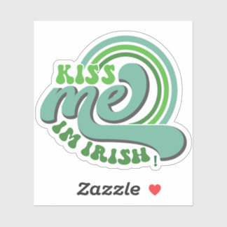 Sticker Rétro Retro Embrasse-Moi Je Suis Irlandais St. Pat