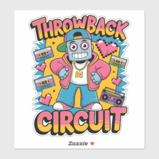 Sticker Retro Robot 90s Design Hip hop - Fun Cartoon Throw