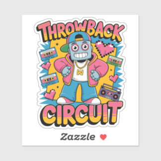 Sticker Retro Robot 90s Design Hip hop - Fun Cartoon Throw