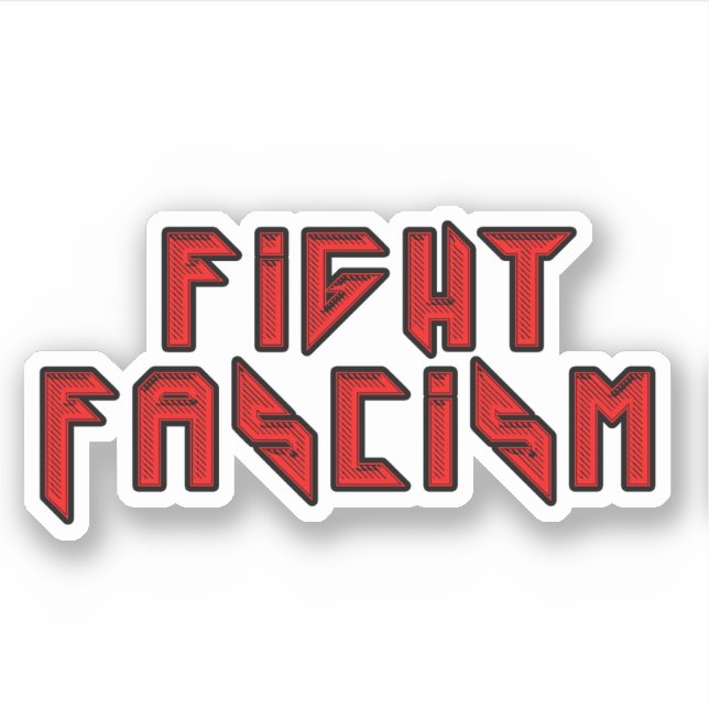 Sticker Retro Rocker - Combattre le fascisme (Devant)