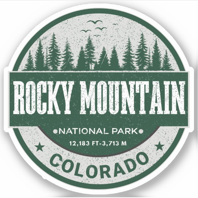 Sticker Retro Rocky Mountain National Park Colorado hiking (Devant)