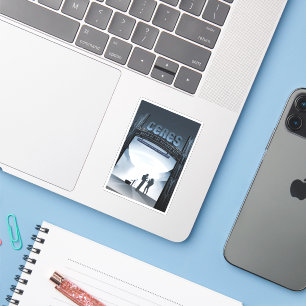 Sticker Retro Space Travel Poster-Nwarf Planet Ceres.