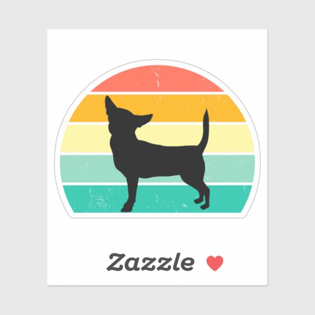 Sticker Retro Sunset Chihuahua (Feuille)