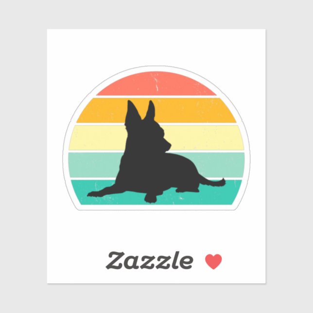 Sticker Retro Sunset Chihuahua (Feuille)