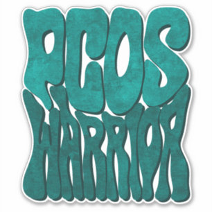 Sticker Rétro Super PCOS WARRIOR Turquoise sensibilisation