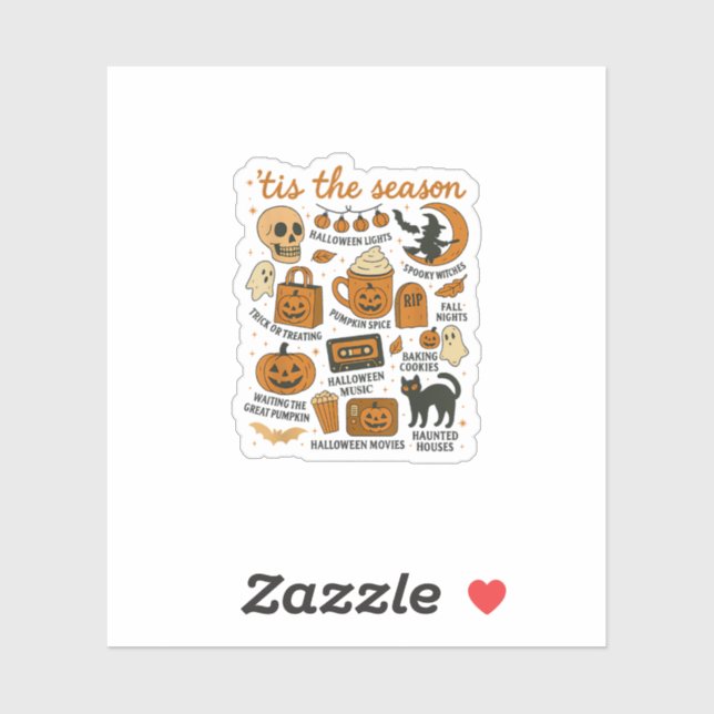 Sticker Retro Tis Saison Halloween Saison Automne (Feuille)