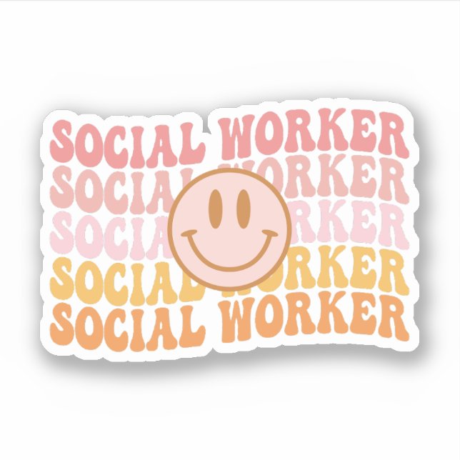 Sticker Rétro Travailleur social Travail social Diplôme ét (Devant)