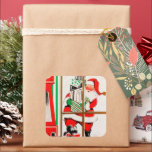 sticker Retro vintage Christmas Holiday Père Noël<br><div class="desc">conception par www.etsy.com/Shop/VanityFlairDesigns</div>