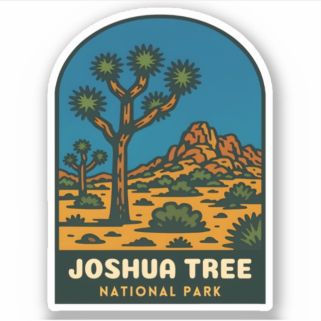 Sticker Retro Vintage Travel Joshua Tree National Park (Devant)