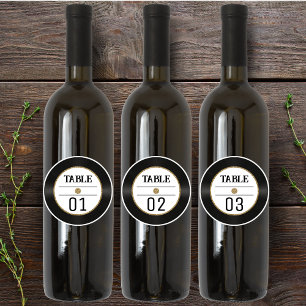 Sticker Retro Vinyl Record Gold Parties scintillant Numéro