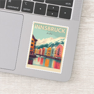 Sticker Retro Voyage Innsbruck Tyrol - Alpes autrichiennes