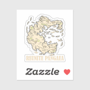 Sticker Réunir Pangaea Plan du monde Histoire Géologie amu