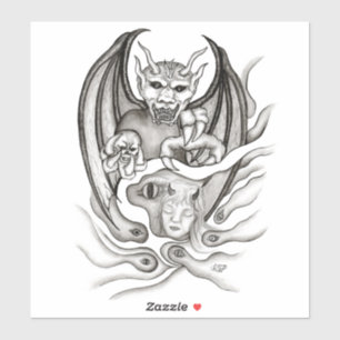 Sticker Rêve de minuit - Les diables dans le style tatouag