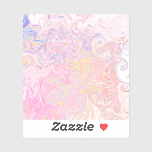 Sticker Rêve pastel doux Marbre Tourbillon Art abstrait (Feuille)