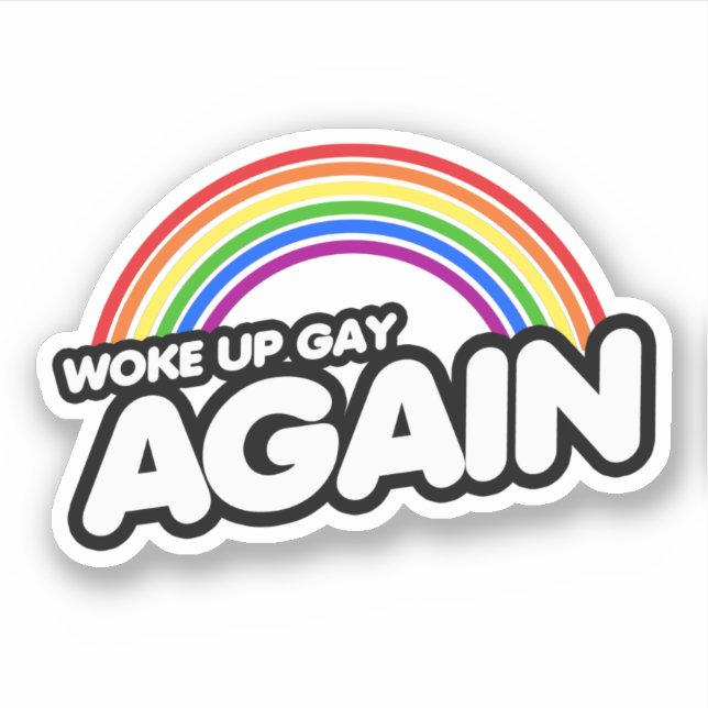 Sticker Réveillé encore gay (Devant)