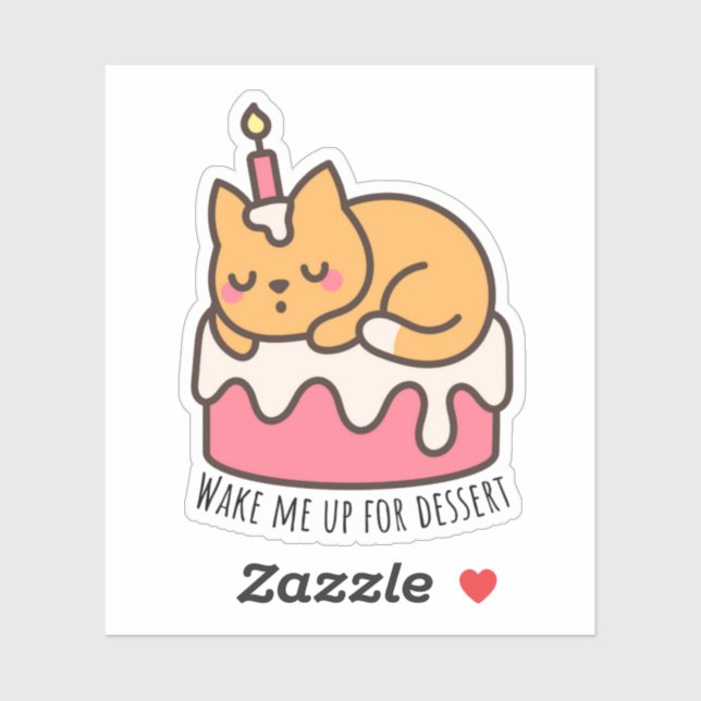 Sticker Réveillez-moi en dessert (Feuille)