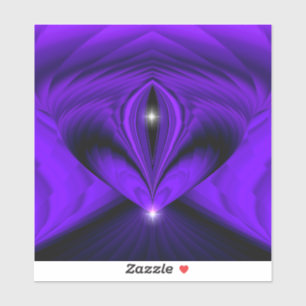 Sticker Rêves arc-en-ciel à fleurs violettes, deux étoiles