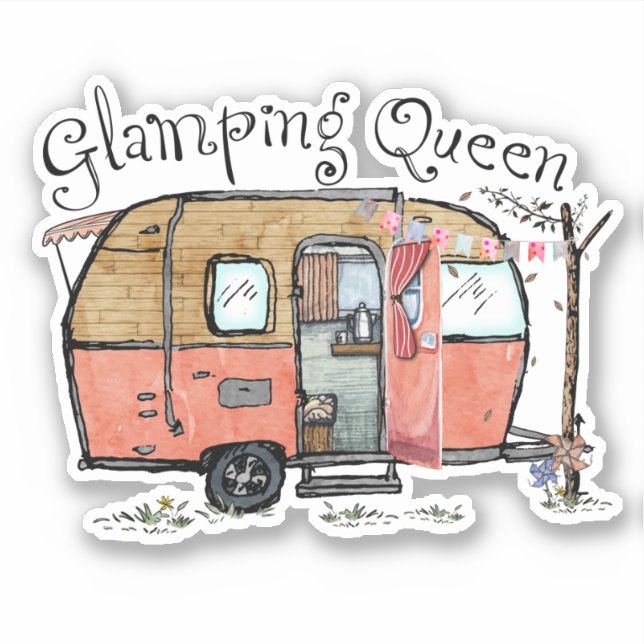 Sticker Rêveuse de camping-car mignon (Devant)