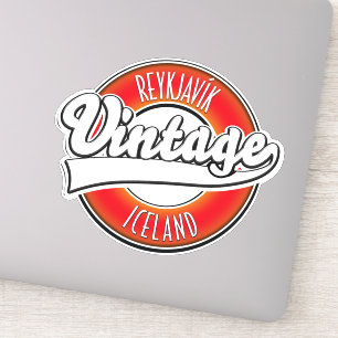 Sticker Reykjavík Logo de vitnage Islande