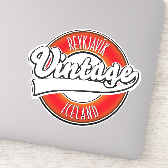 Sticker Reykjavík Logo de vitnage Islande (Détail)