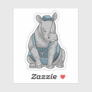 Sticker Rhino as Craftsman et Wrench