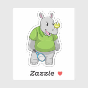 Sticker Rhino at tennis