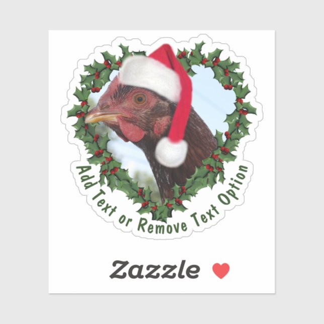 Sticker Rhode Island Red Chicken Wreath Christmas (Feuille)