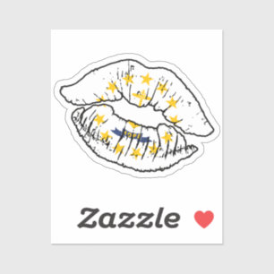 Sticker Rhode Island Rhode Islander Lipstick Lover Drapeau