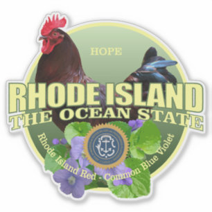 Sticker Rhode Island State Bird & Flower