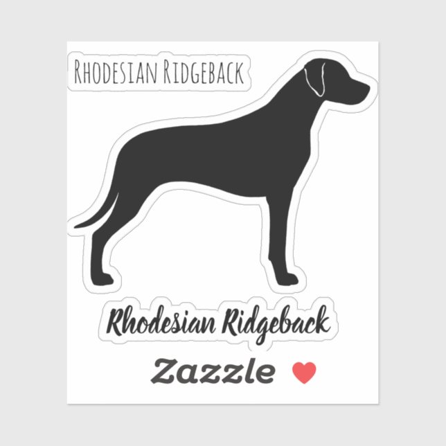 Sticker Rhodesian Ridgeback Chien Silhouette Ridgie Vinyl (Feuille)
