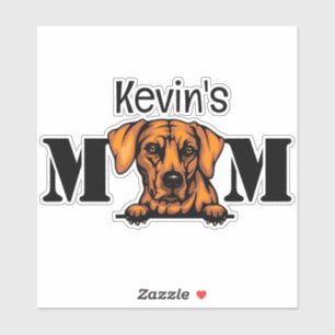 Sticker Rhodesian Ridgeback Peeking Maman personnalisée