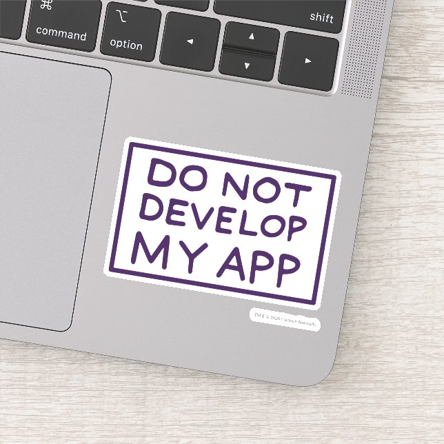 STICKER RICK ET MORTY™ DO NOT DEVELOP MY APP (Détail)