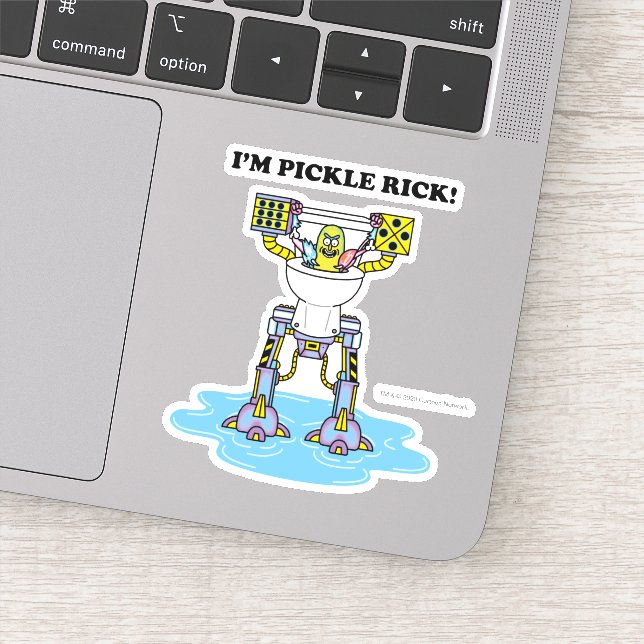 Sticker RICK ET MORTY™ | Pickle Rick Toilet Mech (Détail)