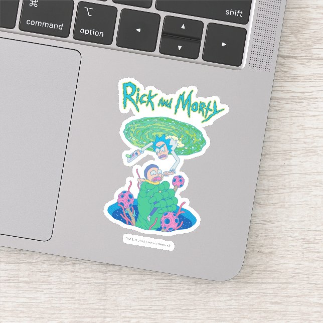 Sticker RICK ET MORTY™ | Secourt du portail (Détail)