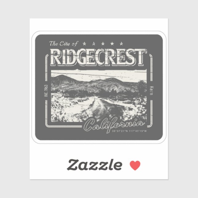 STICKER RIDGECREST KERN CALIFORNIE VINTAGE (Feuille)