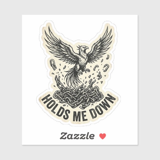 Sticker Rien ne me retient Phoenix Chaîne brisée Motard (Feuille)