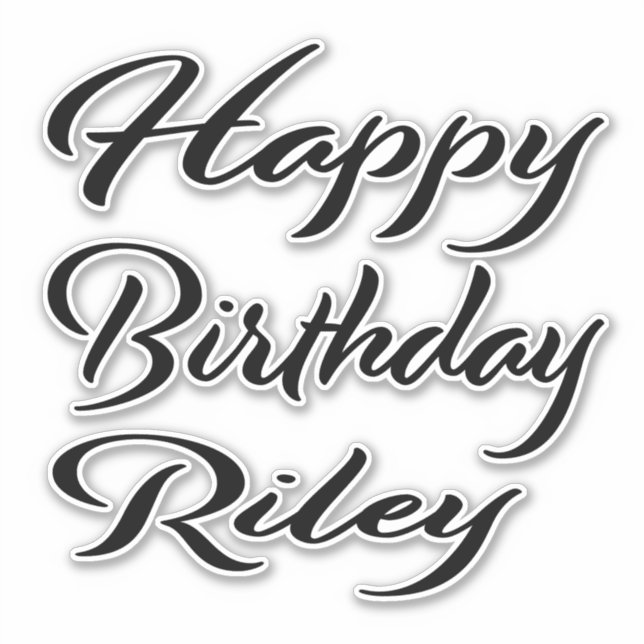 Sticker Riley Nom Prénom Anniversaire de l'autocollant noi (Devant)