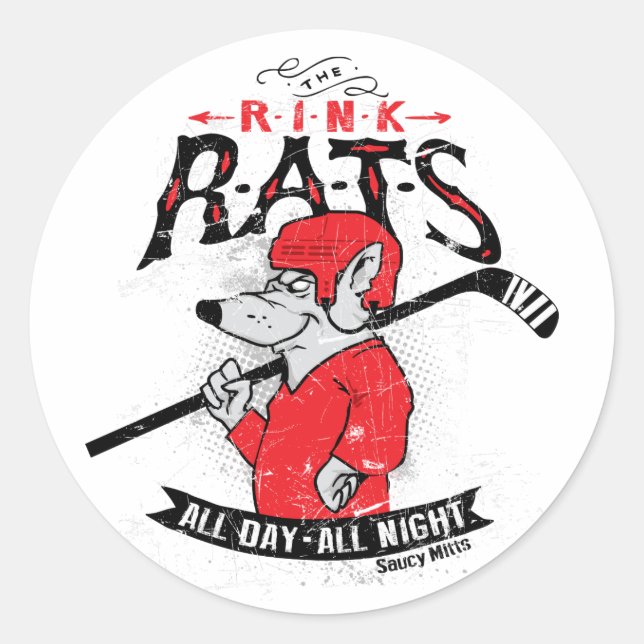 Sticker Rink Rats Hockey Classic Round (Devant)