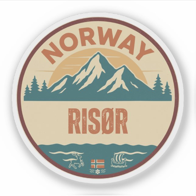 Sticker Risør, Norvège Norvège (Devant)