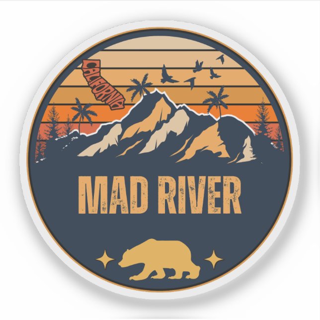 Sticker Rivière Mad, Californie (Devant)