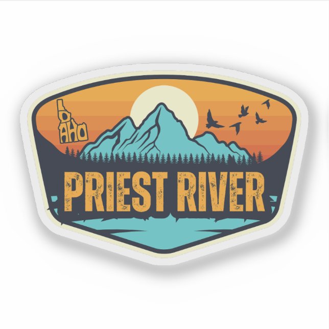 Sticker Rivière Priest, Idaho (Devant)