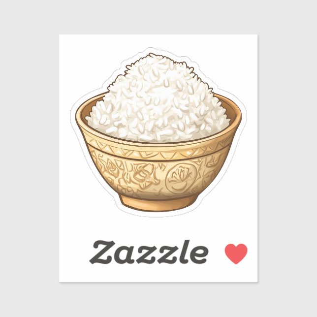 Sticker Riz de dessin animé (Feuille)