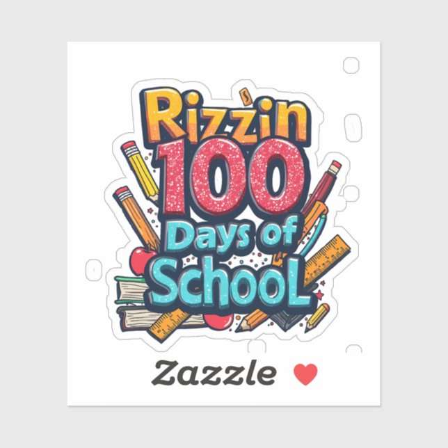 Sticker Rizzin 100 jours de l'école Gen Alpha Funny (Feuille)