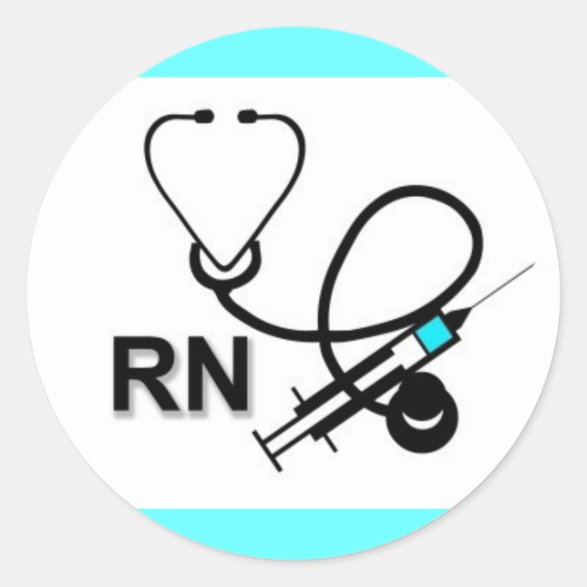 Sticker RN avec stéthoscope et aiguille d'injectio (Devant)