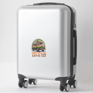 Sticker "Roads Are Calling, Let's Go" Retro Vanlife Vinyl