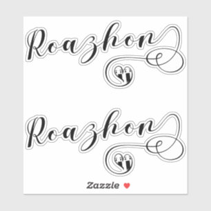 Sticker Roazhon, Drapeau de Rennes en coeur, Breton