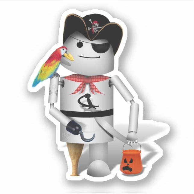 Sticker Robo-x9 Robot Pirate Halloween (Devant)